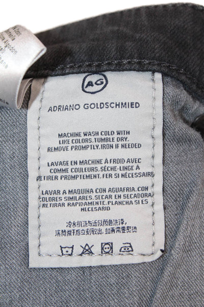 AG Adriano Goldschmied Women Cropped Boyfriend Jeans Dark Gray Size 31