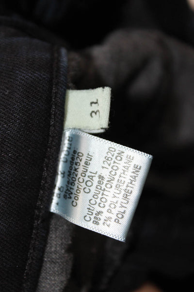 Rag & Bone Women Black Ankle Cropped Jeans Mid Rise Button Size 31