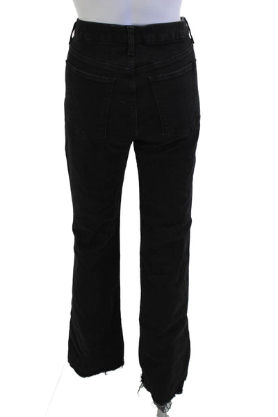 Joes Womens Flared Black Mid Rise Jeans Button Closure Size 31