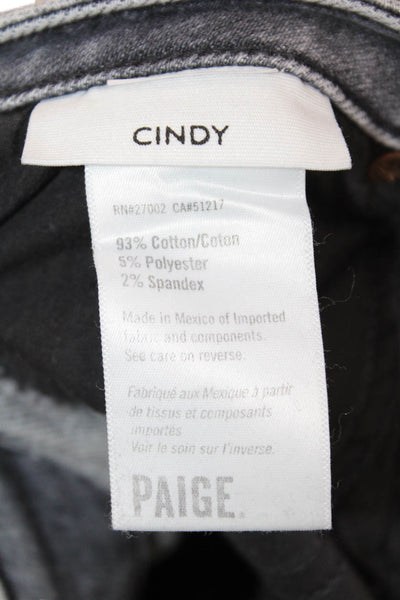 Paige Womens Cropped Straight Jeans Dark Gray Mid Rise Button Fly Size 31