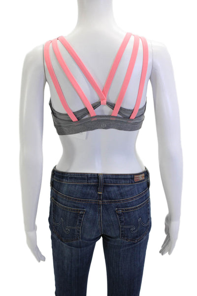 Lululemon Womens Two-Toned Strappy Activewear Bra Gray Size 8