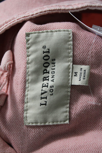 Liverpool Los Angeles Womens Pink Collar Snap Jacket Long Sleeve Lyocell Size S