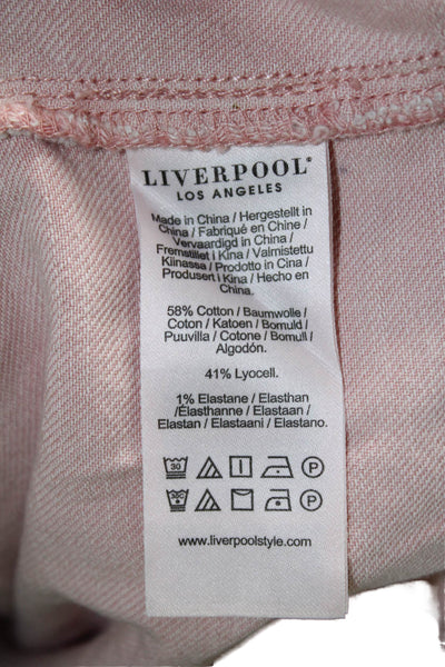 Liverpool Los Angeles Womens Pink Collar Snap Jacket Long Sleeve Lyocell Size S