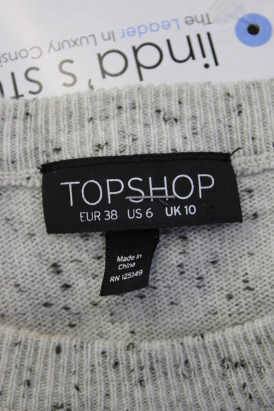 Topshop Womens Gray Crew Neck Pullover Sweater Long Sleeve Size 6