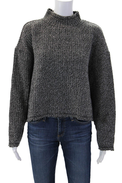 Zara Basic Womens Black Mock Neck Pullover Sweater Polyester Blend Size M