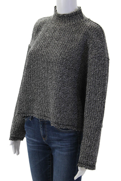 Zara Basic Womens Black Mock Neck Pullover Sweater Polyester Blend Size M