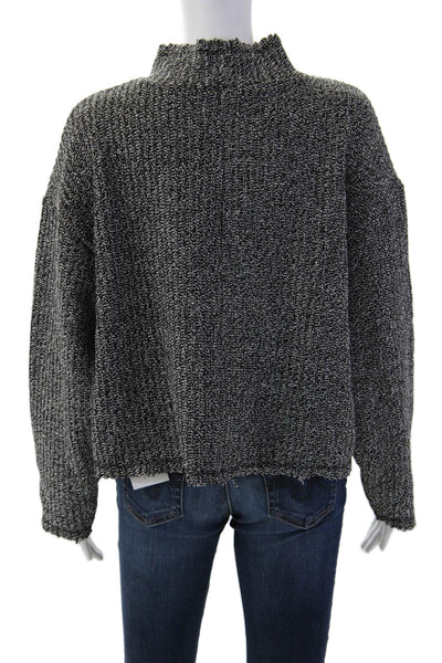 Zara Basic Womens Black Mock Neck Pullover Sweater Polyester Blend Size M