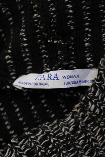 Zara Basic Womens Black Mock Neck Pullover Sweater Polyester Blend Size M