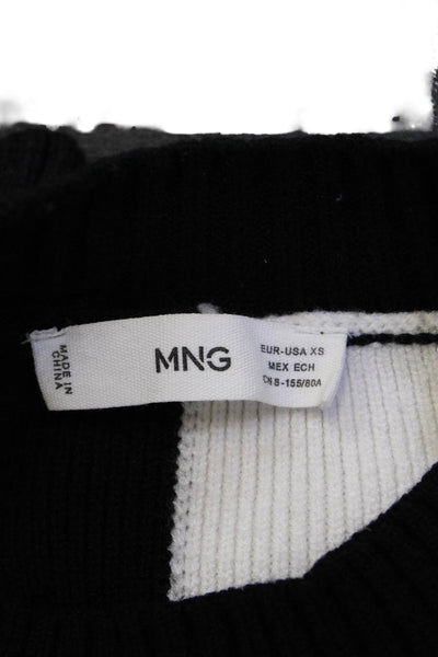 MNG Unisex Pullover Sweater Black Crew Neck Long Sleeve Acrylic Size XS