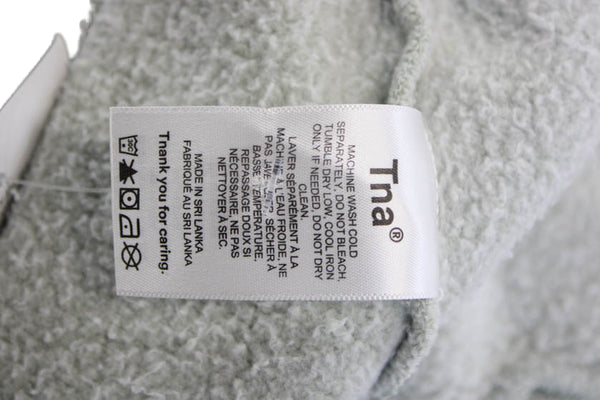 TNA Womens Sweatshirt Gray High Neck Zip Long Sleeve Cotton Blend Size M