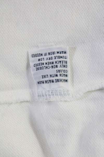 Polo Ralph Lauren Men Button-Down Polo White Cotton Short Sleeve Size L