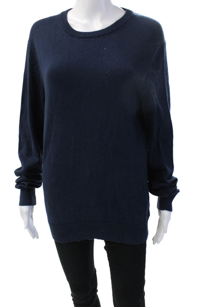 Michael Kors Women Pullover Sweater Dark Blue Crew Neck Long Sleeve Size S