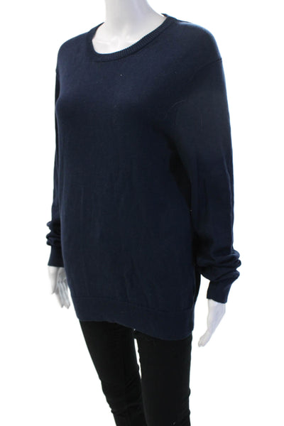 Michael Kors Women Pullover Sweater Dark Blue Crew Neck Long Sleeve Size S