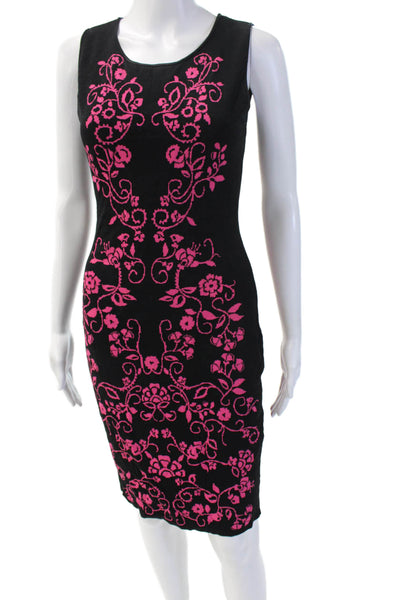 Cynthia Steffe Womens Black Bodycon Pencil Dress Sleeveless Floral Size M