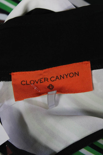 Clover Canyon Womens Sleeveless Shift Dress Black Geometric Size S