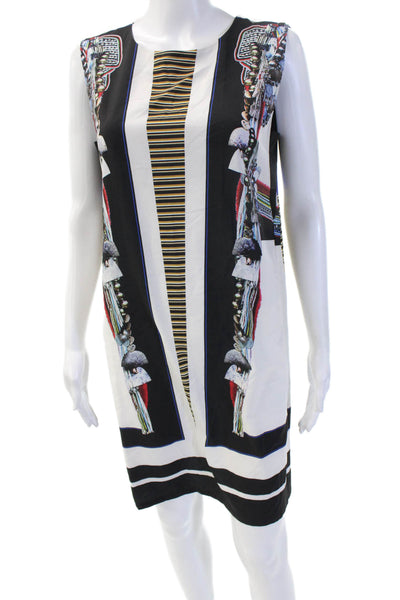 Clover Canyon Women Black Geometric Shift Dress Sleeveless Size M