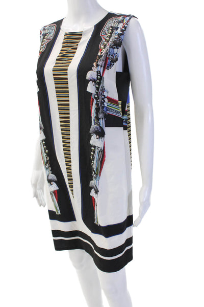 Clover Canyon Women Black Geometric Shift Dress Sleeveless Size M