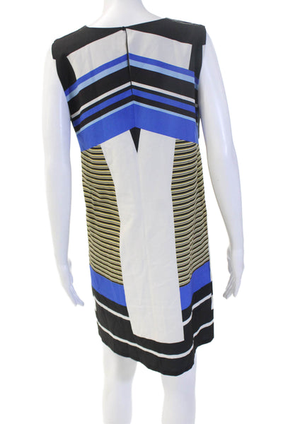 Clover Canyon Women Black Geometric Shift Dress Sleeveless Size M