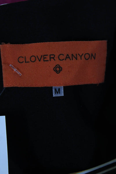 Clover Canyon Women Black Geometric Shift Dress Sleeveless Size M
