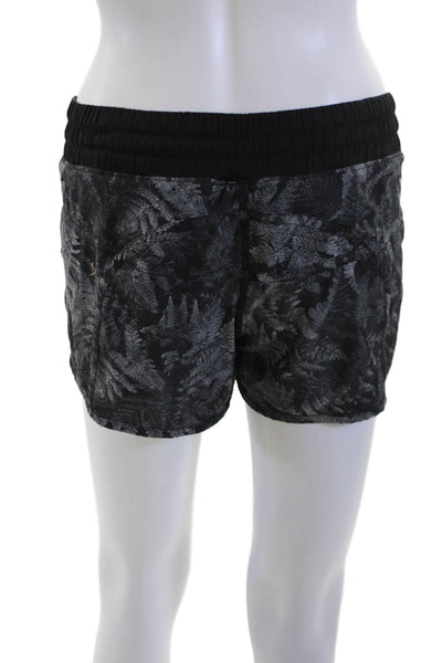 Lululemon Unisex Black Floral Zip Shorts Size 4