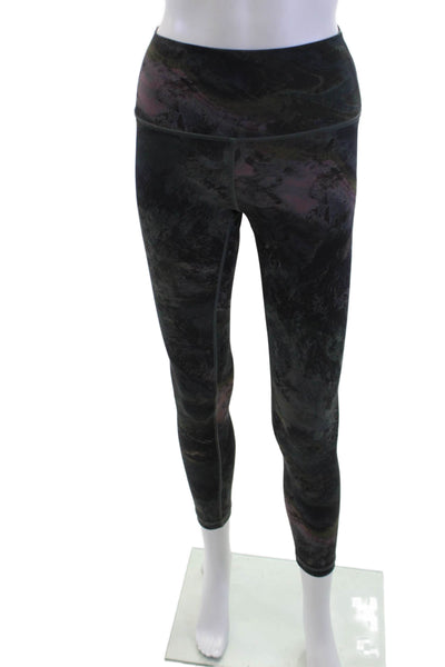Lululemon Womens Ankle Leggings Black Nylon Blend Nature Fall Size S