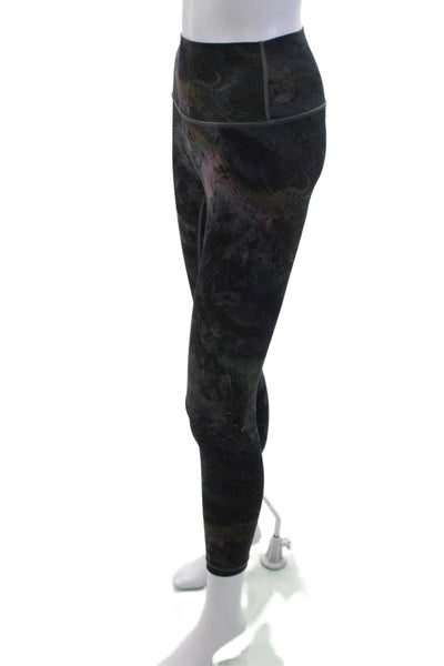 Lululemon Womens Ankle Leggings Black Nylon Blend Nature Fall Size S