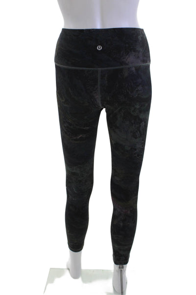 Lululemon Womens Ankle Leggings Black Nylon Blend Nature Fall Size S