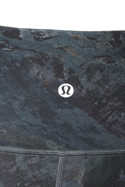 Lululemon Womens Ankle Leggings Black Nylon Blend Nature Fall Size S