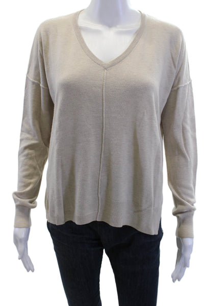 Feel The Piece Unisex Beige V-Neck Pullover Long Sleeve Size One Size