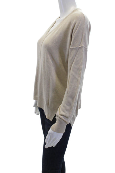 Feel The Piece Unisex Beige V-Neck Pullover Long Sleeve Size One Size