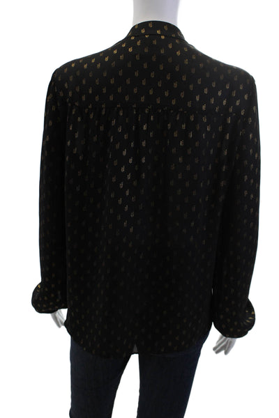 Drew Womens Black V-Neck Long Sleeve Blouse Size S