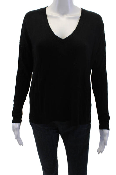 Red Haute Womens Black V-Neck Pullover Sweater Long Sleeve Size S