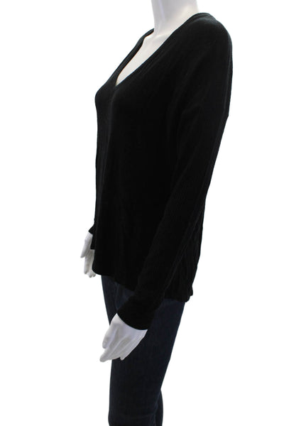 Red Haute Womens Black V-Neck Pullover Sweater Long Sleeve Size S
