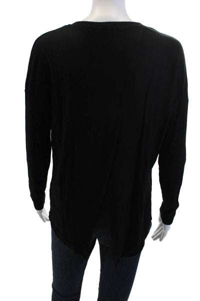 Red Haute Womens Black V-Neck Pullover Sweater Long Sleeve Size S