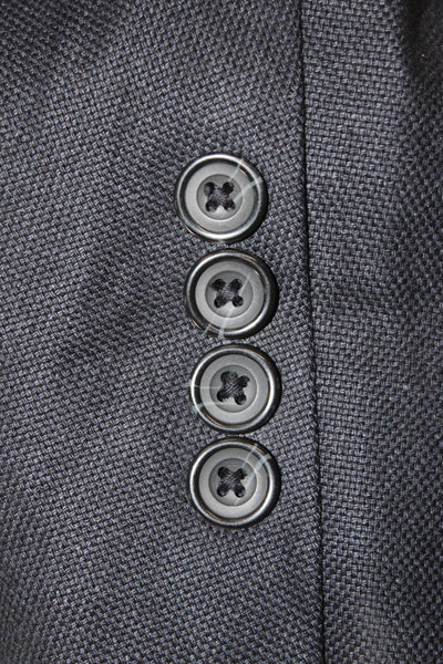 Oscar de la Renta Men's Dark Blue Silk Blazer Classic Collared Button Size 46