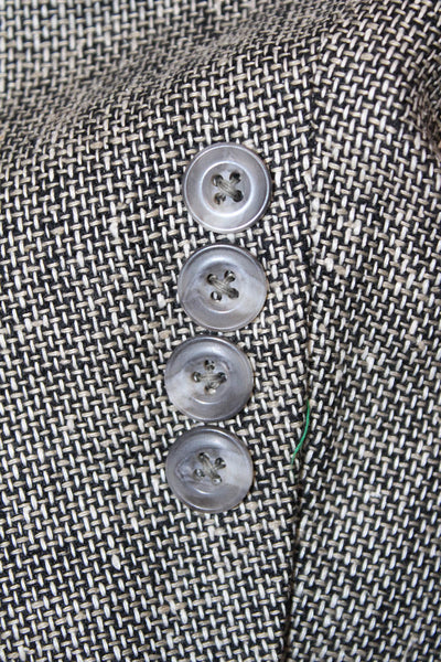 Hart Schaffner Marx Mens Sport Coat Silk Herringbone Gray Size 42