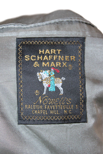 Hart Schaffner Marx Mens Sport Coat Silk Herringbone Gray Size 42