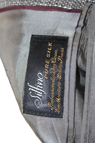 Hart Schaffner Marx Mens Sport Coat Silk Herringbone Gray Size 42