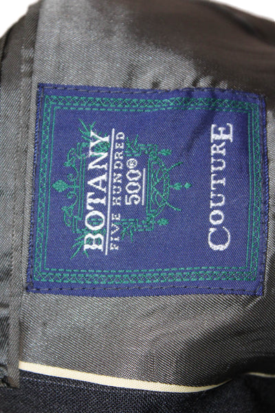 Botany Mens Dark Gray Virgin Wool 2pc Suit Jacket Striped Size 40