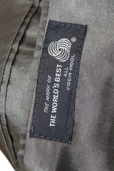 Botany Mens Dark Gray Virgin Wool 2pc Suit Jacket Striped Size 40