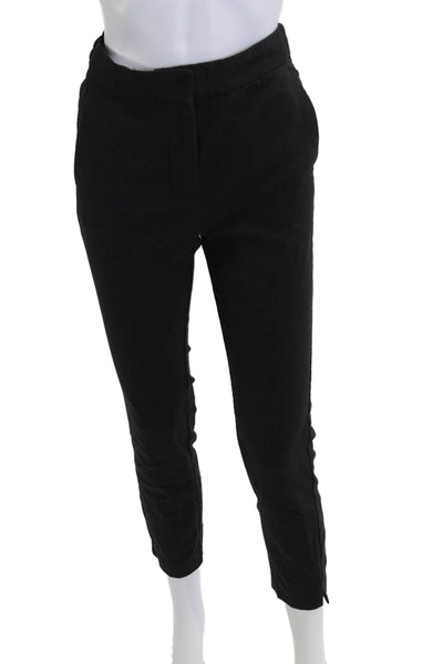 Zara Womens Cropped Ankle Pants Black Polyester Solid Size XS