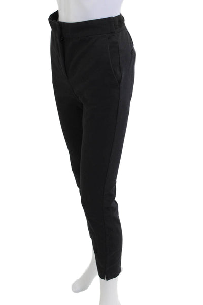 Zara Womens Cropped Ankle Pants Black Polyester Solid Size XS