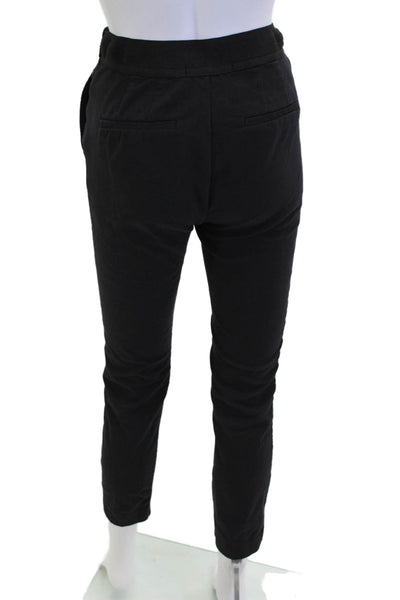 Zara Womens Cropped Ankle Pants Black Polyester Solid Size XS