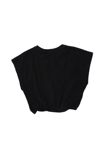 Moschino Girls Sleeveless Round Neck Graphic Print Top Black Size 5