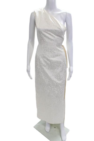 Danarys New York Women Sheath Dress White Silk Sleeveless Floral Tie Size 0