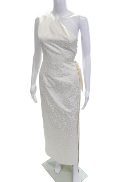 Danarys New York Women Sheath Dress White Silk Sleeveless Floral Tie Size 0