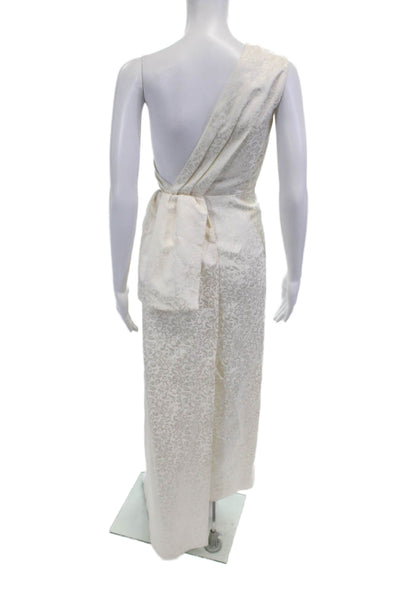 Danarys New York Women Sheath Dress White Silk Sleeveless Floral Tie Size 0