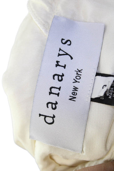 Danarys New York Women Sheath Dress White Silk Sleeveless Floral Tie Size 0