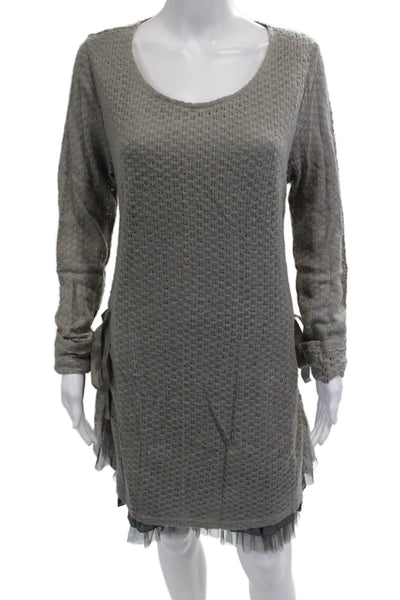 AltarD State Women Sweater Dress Gray Long Sleeve Round Neck Size L