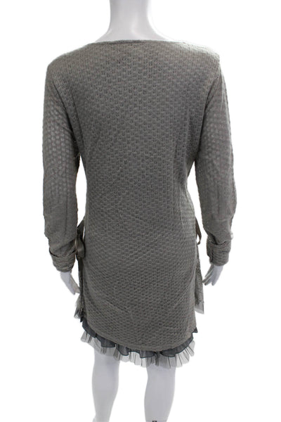AltarD State Women Sweater Dress Gray Long Sleeve Round Neck Size L